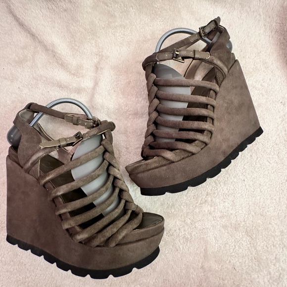 DONALD J PLINER Women’s Olive Green “Cadle” Strappy Wedge Platform Sandles Sz 9M - Picture 3 of 8